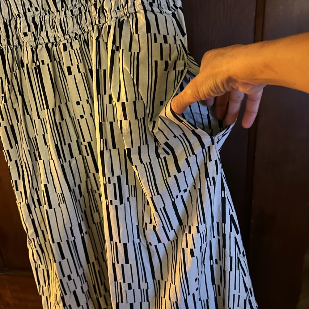 Anthropologie Navy and Cream Bubble Maxi Dress - Picture 7 of 9